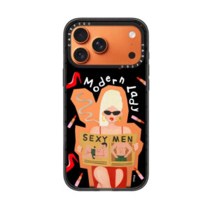 Coque iPhone "Modern Lady" Design Rétro Audacieux