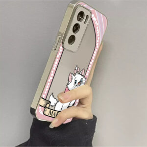 Coque Samsung Rose Miroir - Chat Kawaii avec Noeud