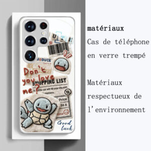 Coque Samsung Verre Trempé - Tortue Mignonne & Messages