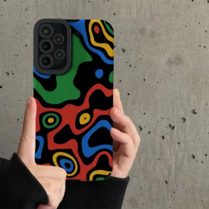 Coque Samsung Art Abstrait - Explosion de Couleurs sur Fond Noir