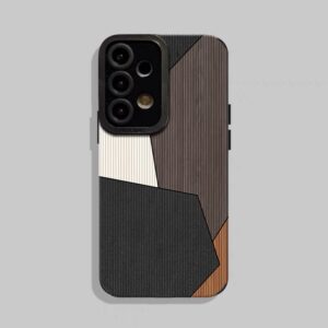 Coque SAMSUNG Premium - Assemblage de Matières (Cuir, Ligne, Bois)