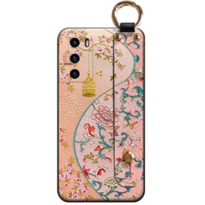 Coque Samsung Fleuri Romantique - Doux Motif de Jardin avec Support Doigt Doré