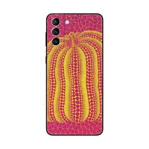 Coque Samsung Violette Motif Citrouille Points Jaunes - Design Artistique Moderne