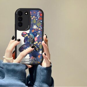 Étui Samsung Illustration Artistique - Ours Mécanique & Jardin Fleuri Détaillé