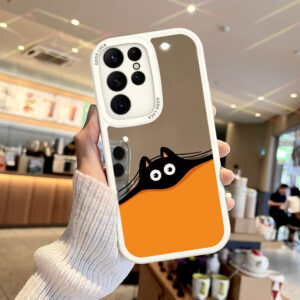 Coque Samsung Galaxy A35 - Chat Espion Miroir Anti-Choc pour Amateurs d'Animaux et Style Élégant