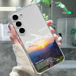 Coque Samsung Artistique - Coucher de Soleil Abstrait sur Montagnes