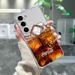Coque Samsung Officieuse Coca-Cola - Verre avec Glaçons et Bulles sur Fond Transparent