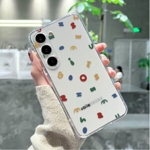 Coque Samsung Joyeuse aux Motifs Abstraits - Taches de Couleur Vives sur Transparent