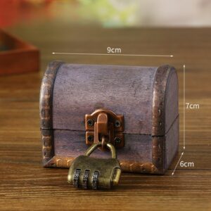 Mini Valisette en Bois Vintage Lilas à Code à 3 Chiffres - Boîte à Bijoux Sécurisée pour Petits Objets