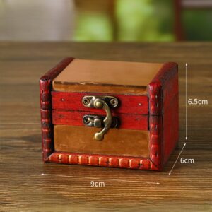 Boîte de Rangement en Bois Vintage Cuivre Gris Usé - Boîte à Bijoux Industrielle avec Fermoir Métallique pour Petits Gadgets