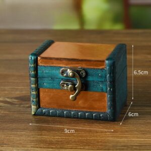 Boîte de Rangement en Bois Vintage Cuivre Rouge Ancien - Boîte à Bijoux Classique avec Fermoir Sécurisé pour Bijoux de Famille