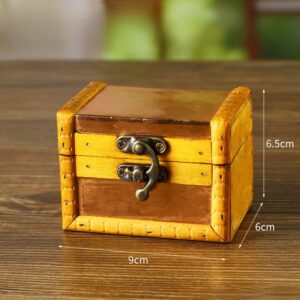 Boîte de Rangement en Bois Vintage Cuivre Noix de Coco - Boîte à Bijoux Chaleureuse avec Fermoir Vintage pour Accessoires Naturels