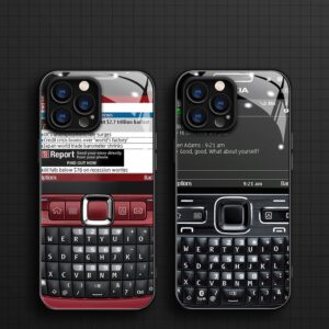 Coque iPhone 15 Pro Max - Clavier Nokia Rétro Anti-Choc pour Fans de Téléphones Anciens et Style Vintage